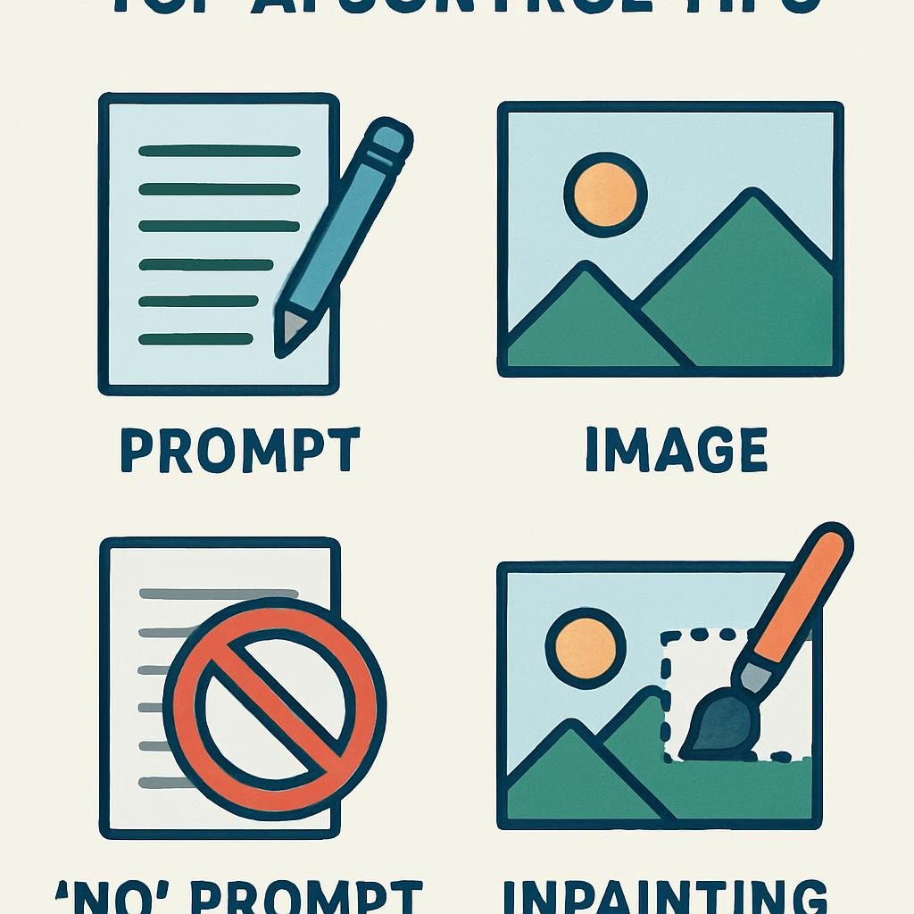 Infographic listing 2025 AI tools with icons for quick implementation.