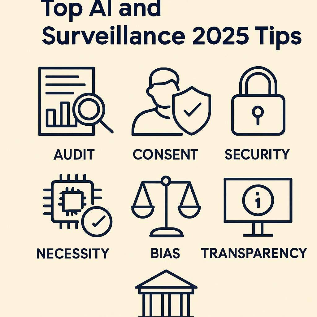 Infographic of key AI and surveillance 2025 strategies