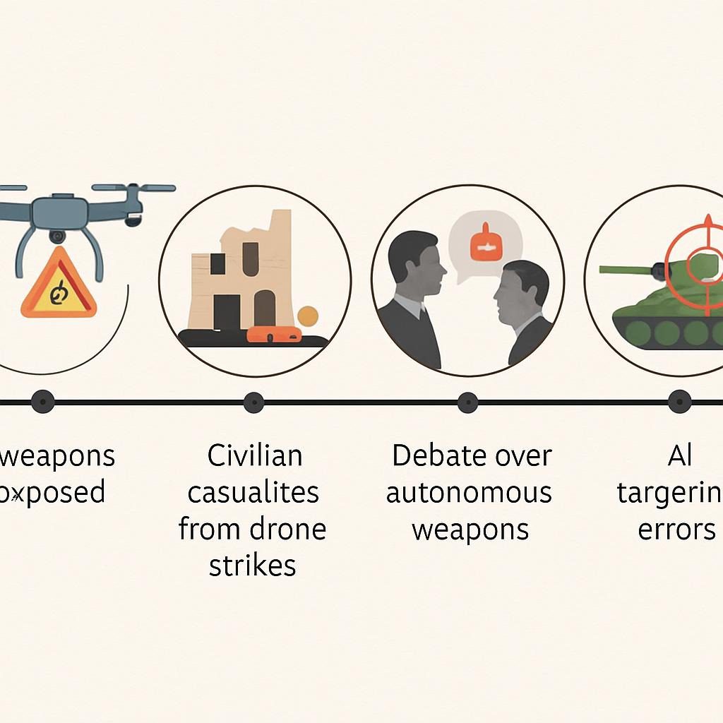 Timeline of AI ethics incidents in warfare.