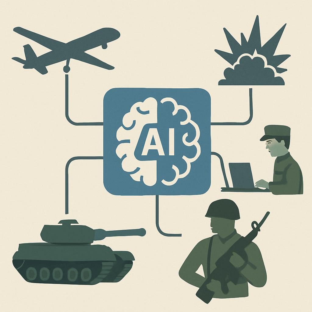 A diagram illustrating the AI decision-making framework used in military operations.